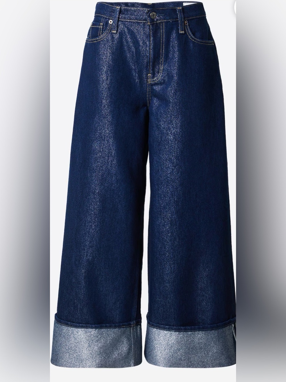 GAP Wide-Leg Jeans Blue Denim Metallic